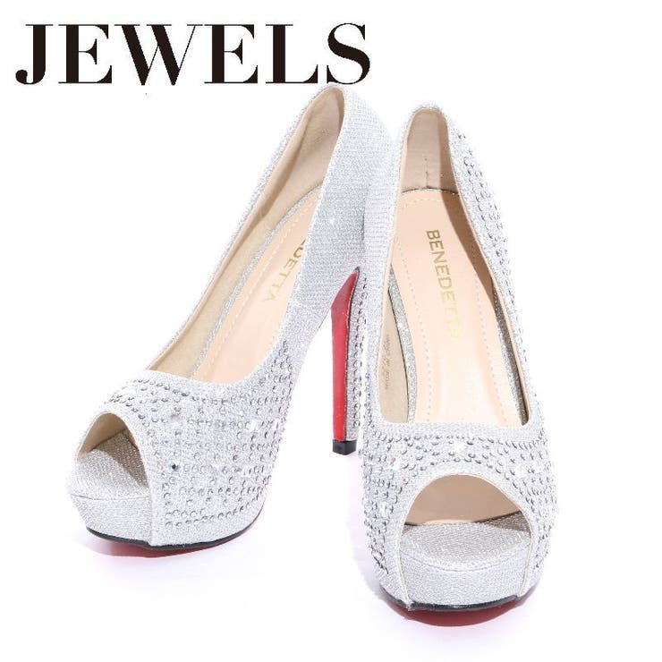 敷き詰められた輝くストーンが豪華に煌めく♪ 12cmヒールオープントゥパンプス | DressShop JEWELS | 詳細画像10 