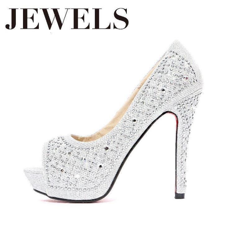 敷き詰められた輝くストーンが豪華に煌めく♪ 12cmヒールオープントゥパンプス | DressShop JEWELS | 詳細画像2 