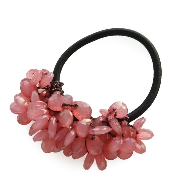 ジャラジャラヘアゴム  ワインレッド/ピンク ジャラジャラヘアゴム ワインレッド/ピンク