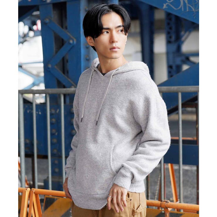 VOLAC-WORGOODENOUGH ニットパーカー、Tシャツ ふわもちニットパーカー プルオーバーパーカー 洗える[品番