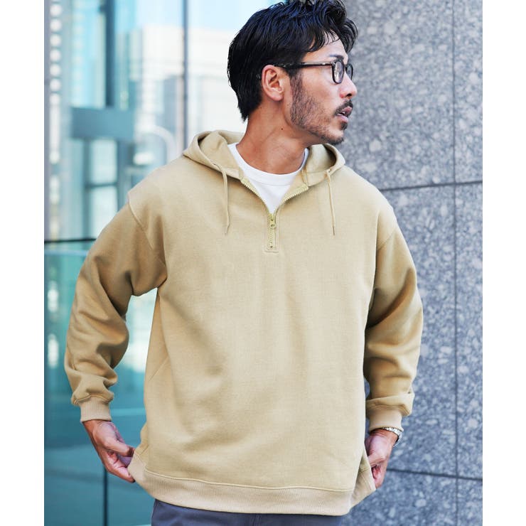 ベージュ | 裏起毛 プルオーバー ハーフジップ | JIGGYS SHOP