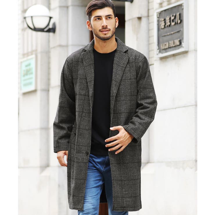 ウール モッサコート ステンカラーコート チェスターコート ロング丈 メンズ 品番 Jg Jiggys Shop ジギーズショップ のメンズファッション通販 Shoplist ショップリスト