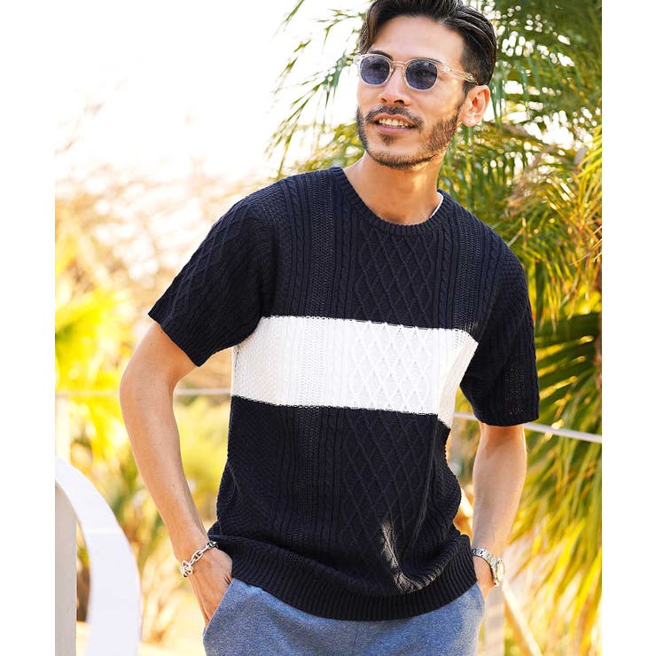 贅沢品 サマーニット メンズ◇フィッシャーマンサマーニット◇春服 春物 トップス