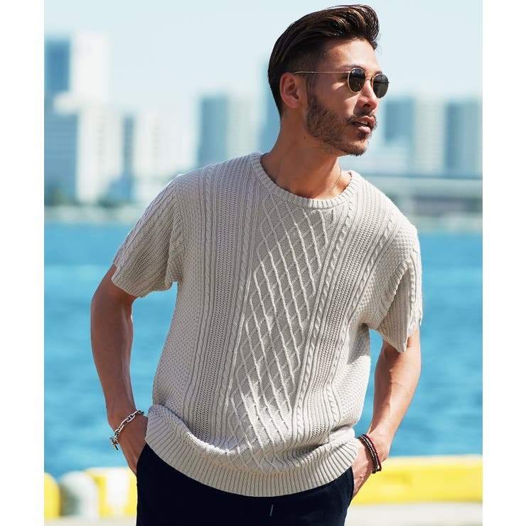 【オープニング大セール】 サマーニット メンズ◇フィッシャーマンサマーニット◇春服 春物 トップス