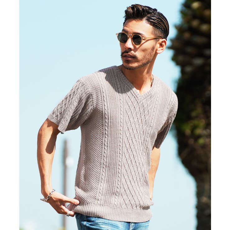 サマーニット メンズ◇フィッシャーマンサマーニット◇春服 春物[品番 サマーニット メンズ◇フィッシャーマンサマーニット◇春服 春物[品番