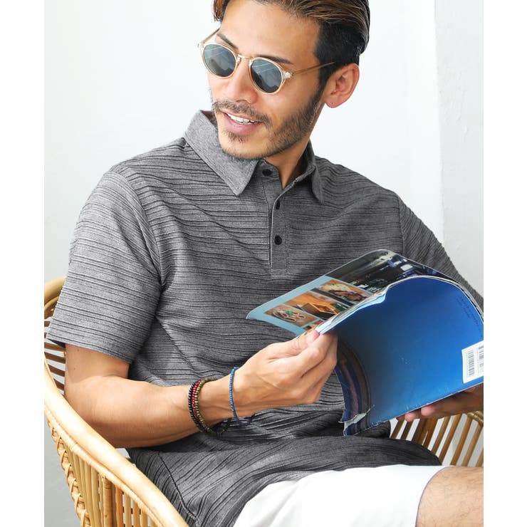 aブラックミックス(半袖) | ポロシャツ メンズ 半袖 韓国 夏服◆タックボーダーポロシャツ◆ | JIGGYS SHOP