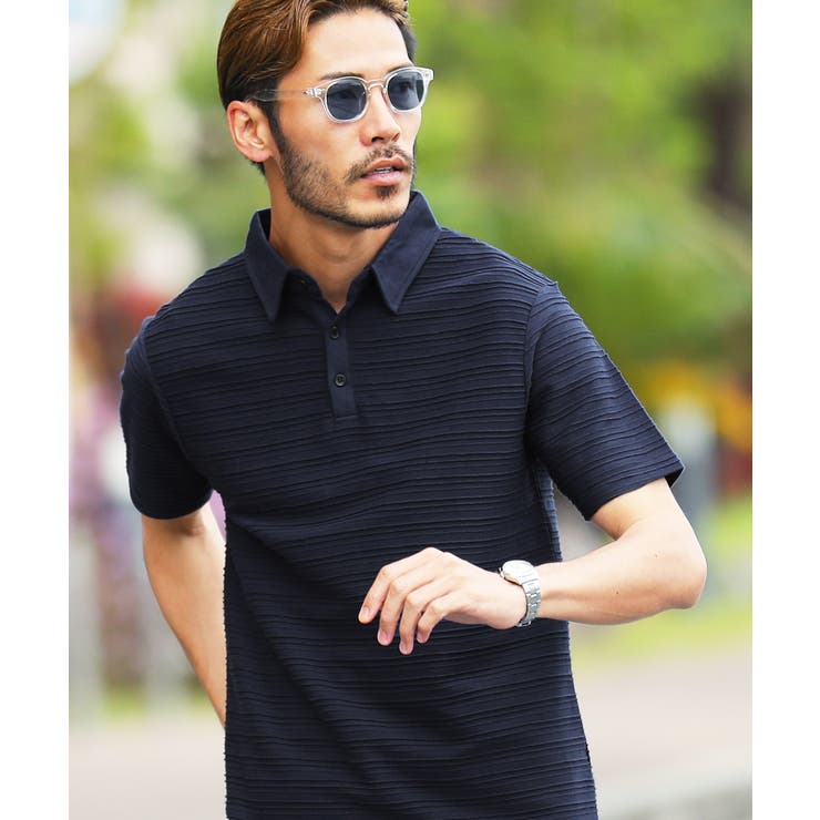 aネイビー(半袖) | ポロシャツ メンズ 半袖 韓国 夏服◆タックボーダーポロシャツ◆ | JIGGYS SHOP