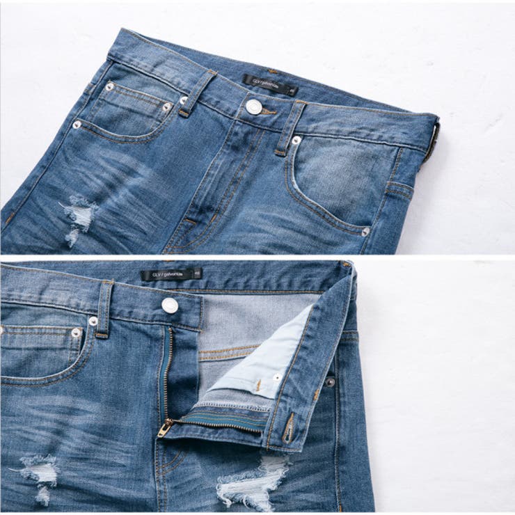 ◇ダメージ加工デニムパンツ◇[品番：JG000009280]｜JIGGYS SHOP