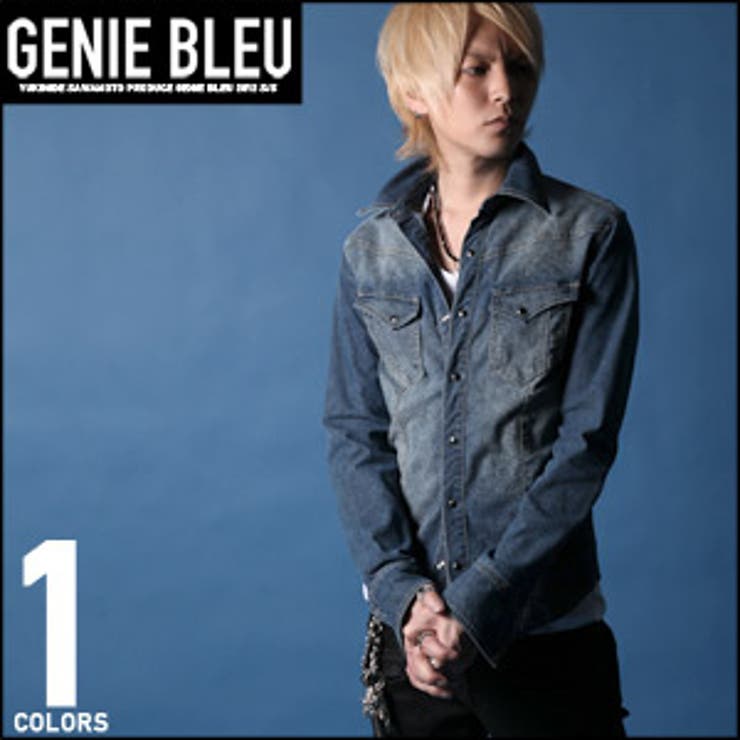 ◇GENIE BLEU(ジェニーブルー) パイソンデニム長袖シャツ◇お兄系[品番
