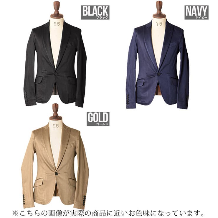 ◇GENIE BLEU 綿サテン1Bピークドジャケット◇お兄系[品番 