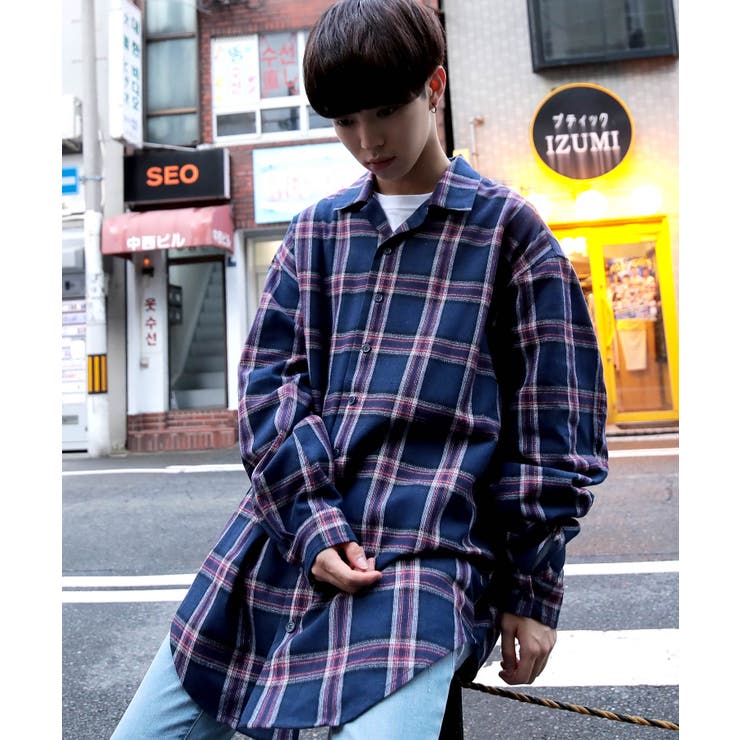韓国 メンズ◇G.O.C(ジーオーシー)ビッグシルエット チェック
