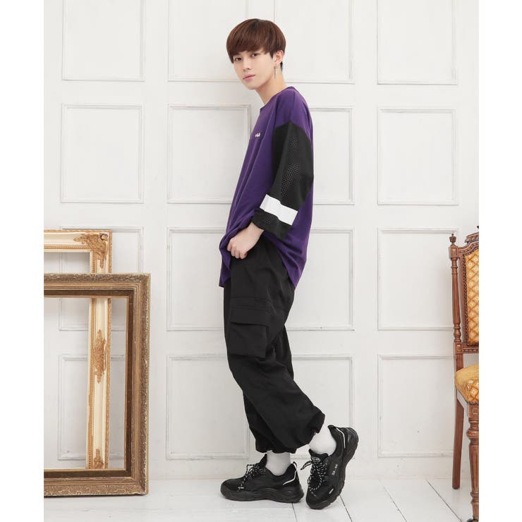 韓国 Tシャツ メンズ 服◇G.O.C(ジーオーシー)FILA 七分袖T