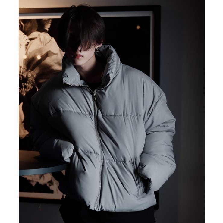 【アシックス】メンズ　ダウンジャケット(O.XL)コート ブラック　ブルーグレー