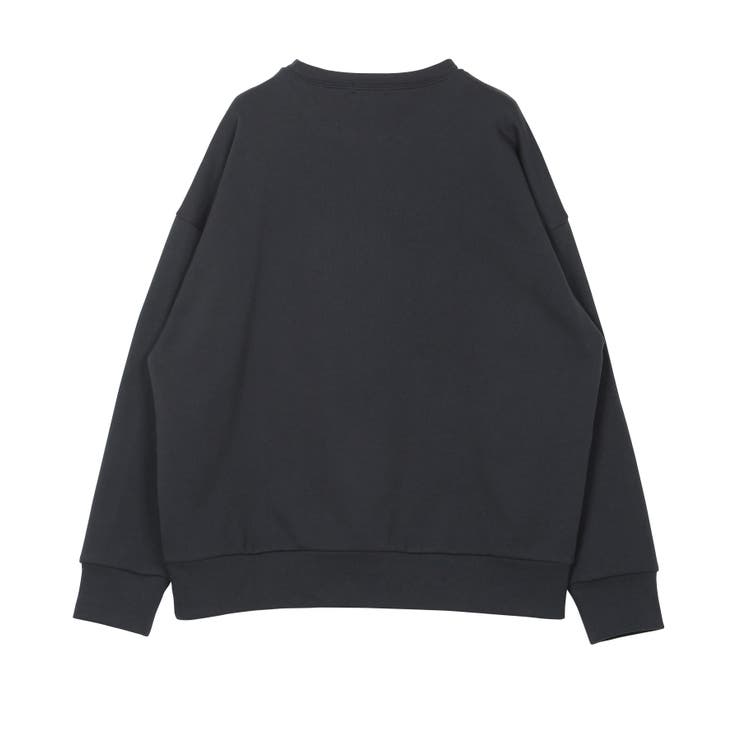 Oooops.プリント黒トレーナー トレーナー スウェット TC 裏毛 バックプリント ハーフZIP