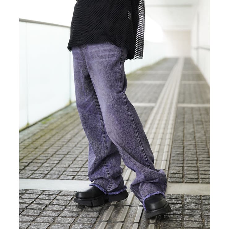 ◇G.O.C(ジーオーシー)カットオフワイドカラーデニムパンツ