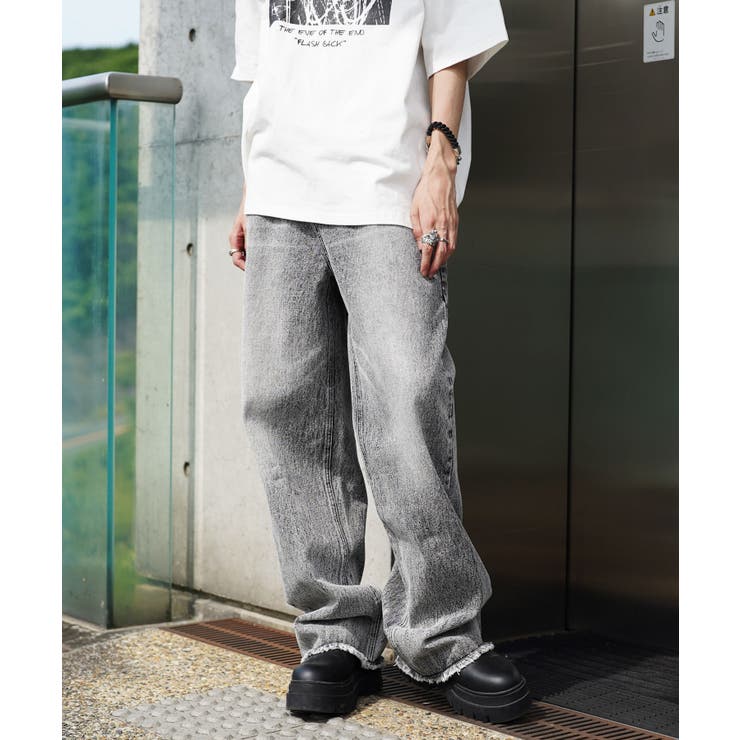◇G.O.C(ジーオーシー)カットオフワイドカラーデニムパンツ