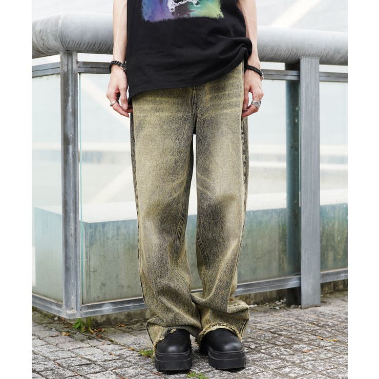 ワイドカットのカラーデニムパンツ６色 ZOZO限定】ワイドストレート型 カラーデニム（デニムパンツ