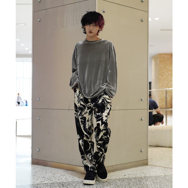 韓国 メンズ◇GOC(ジーオーシー)オーバーサイズベロアロンTEE
