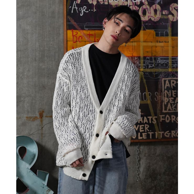 韓国 メンズ◇レース編みルーズニットカーディガン ◇[品番：JG000013864]｜G.O.C（ジーオーシー）のメンズファッション通販｜SHOPLIST（ショップリスト）