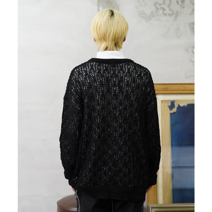 Y’s　24ss ワイズ　編み上げプルオーバーニット（黒） タグ有り Y's 24ss ワイズ 編み上げプルオーバーニット（黒） タグ有り