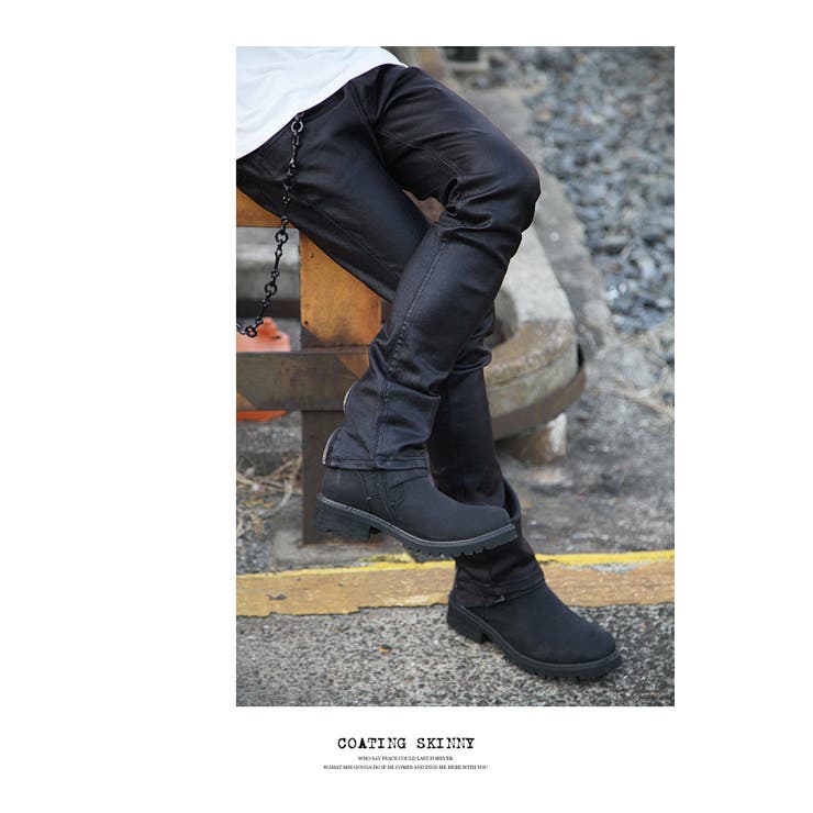 FUGA コーティング スキニー パンツ y2k v系 お兄系　レア a-4-by-print-denim_1.jpg