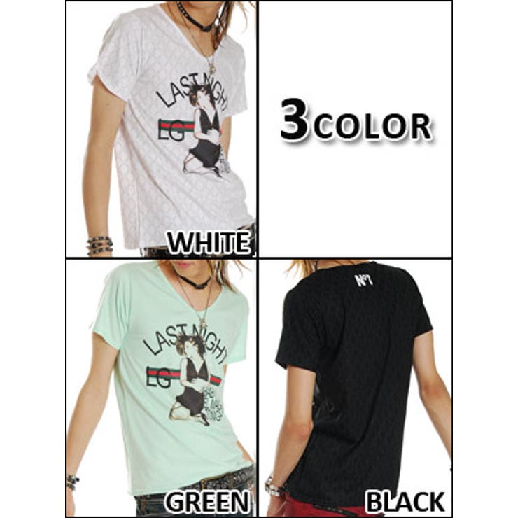 早い者勝ち【D&G】グラフィックプリント ＶネックTシャツ ◇総柄プリントVネックTシャツ◇[品番：JG000009437]｜JIGGYS