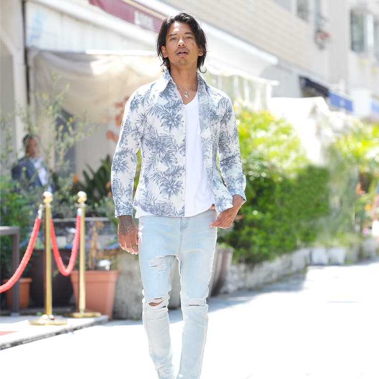 ファッション通販 安い ◇roshell(ロシェル)国産花柄長袖シャツ◇[品番：JG000009532 トップス