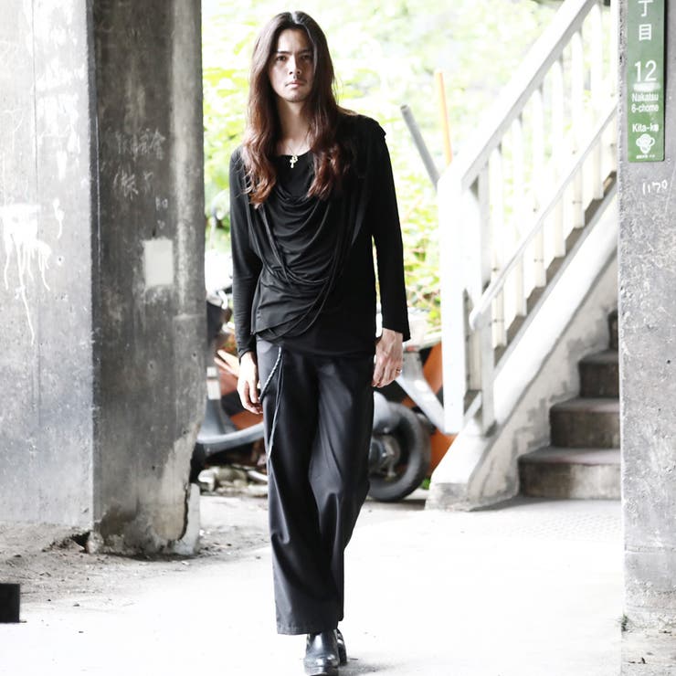 SEANA 変形　ロング丈　ドレープ　ロンT civarize V系 ◇SEANA(シーナ)ドレープロンT◇[品番：JG000009747]｜JIGGYS