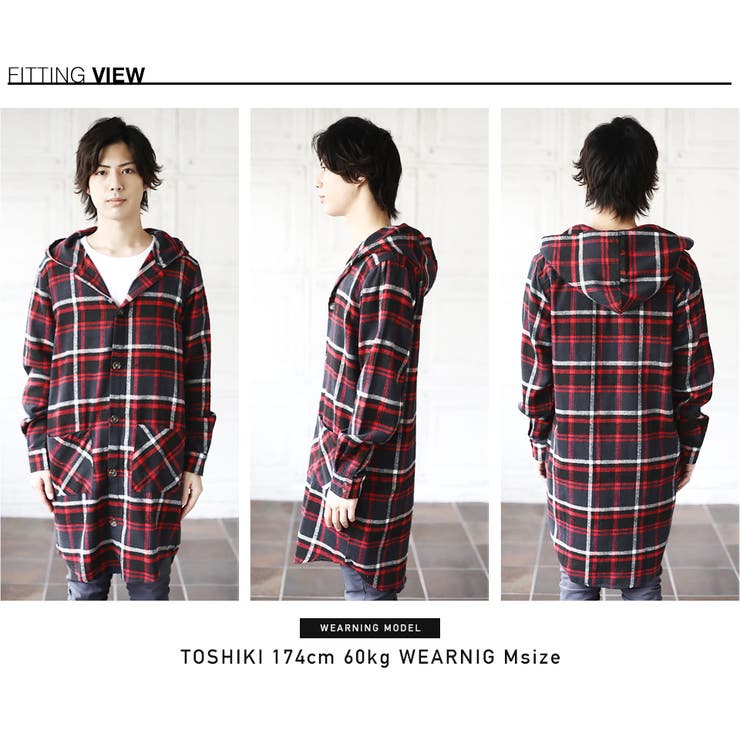 ◇ロングチェックパーカー◇[品番：JG000009784]｜JIGGYS SHOP