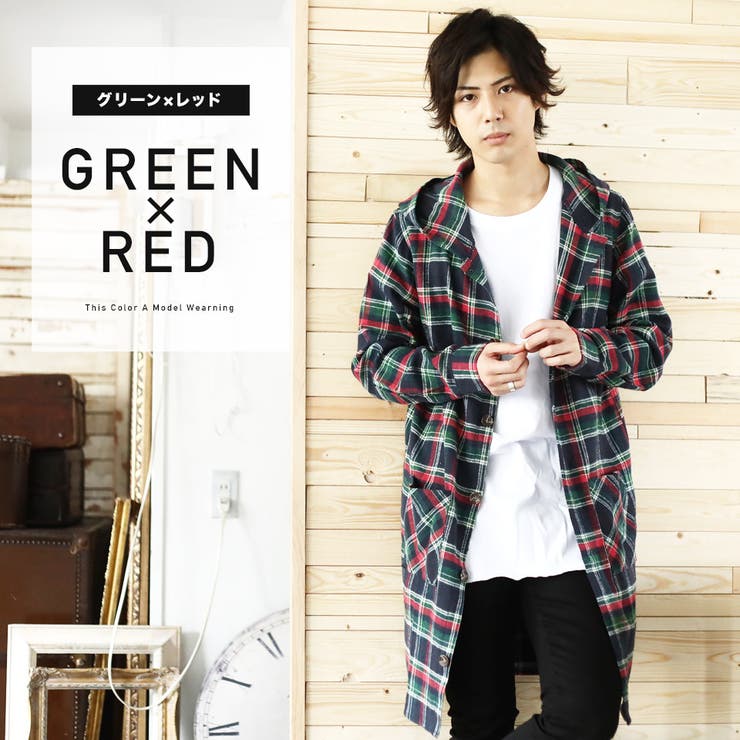 ◇ロングチェックパーカー◇[品番：JG000009784]｜JIGGYS SHOP