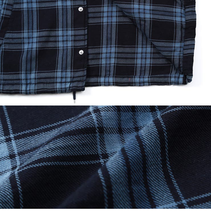 ◇インディゴネルチェックコーチジャケット◇[品番：JG000010010