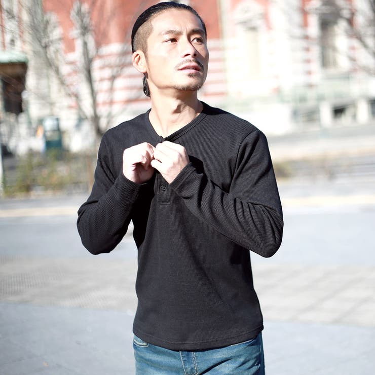 ◇ワッフル3BヘンリーネックロンT◇[品番：JG000010000]｜JIGGYS
