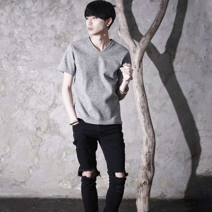 ◇SEANA(シーナ)ワッフルVネックTシャツ◇[品番：JG000010289