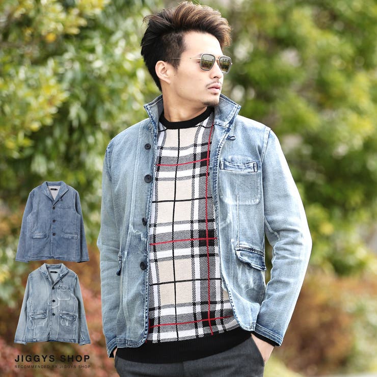 ◇roshell(ロシェル)ストレッチデニムイタリアンカラージャケット