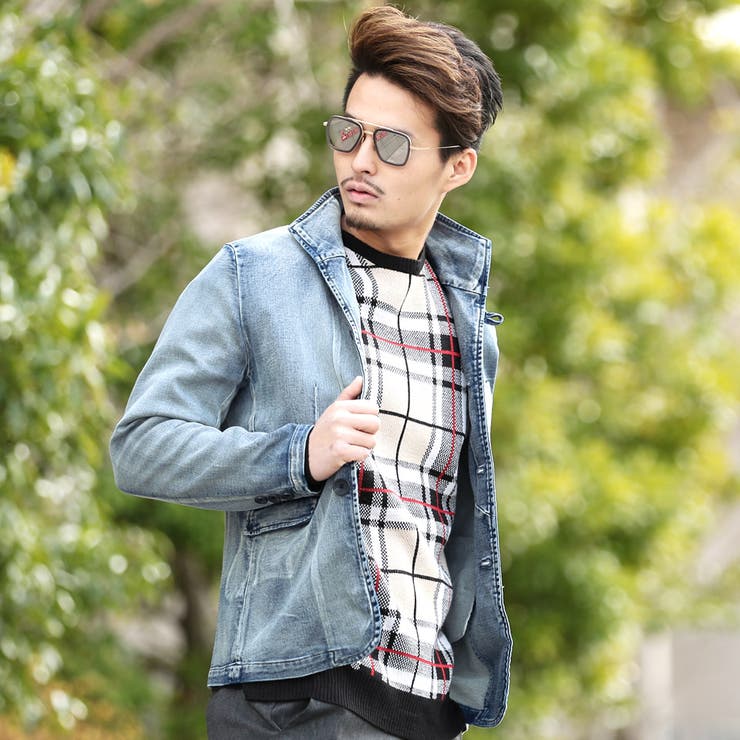 ◇roshell(ロシェル)ストレッチデニムイタリアンカラージャケット