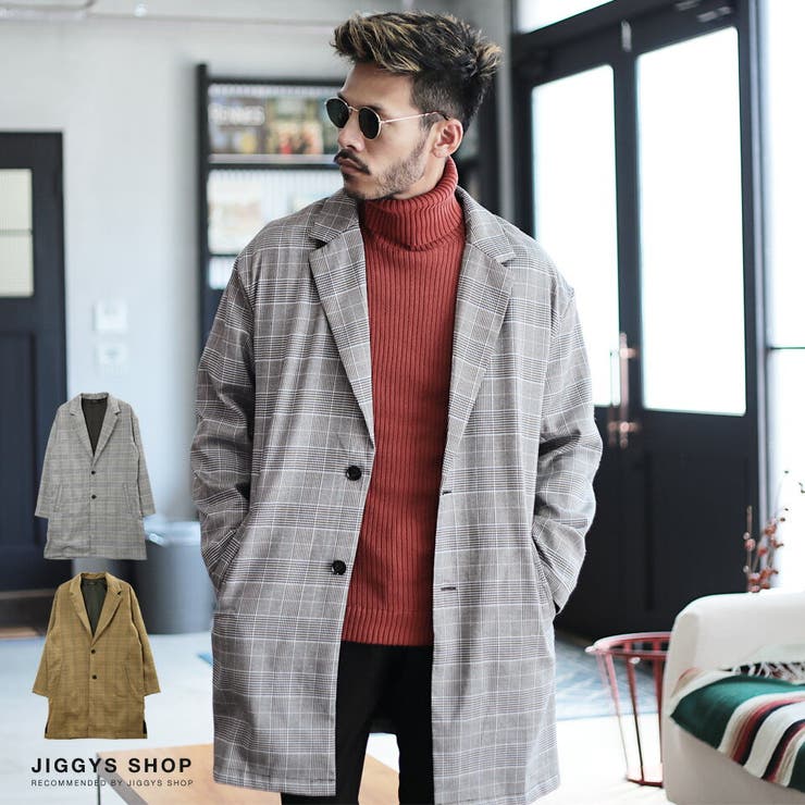 ◇グレンチェックオーバーコート◇[品番：JG000010665]｜JIGGYS SHOP  