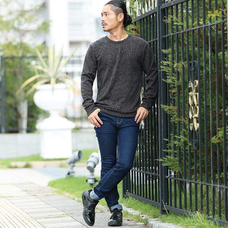 ◇テレコ無地クルーネックニット◇[品番：JG000010592]｜JIGGYS SHOP