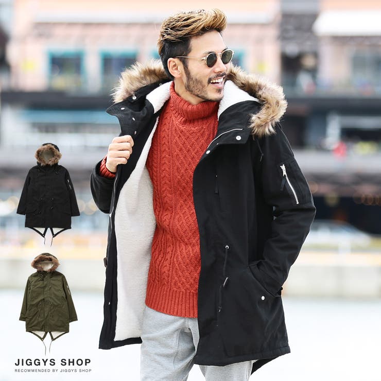 ◇綿ツイルピーチ裏ボアモッズコート◇[品番：JG000010754]｜JIGGYS