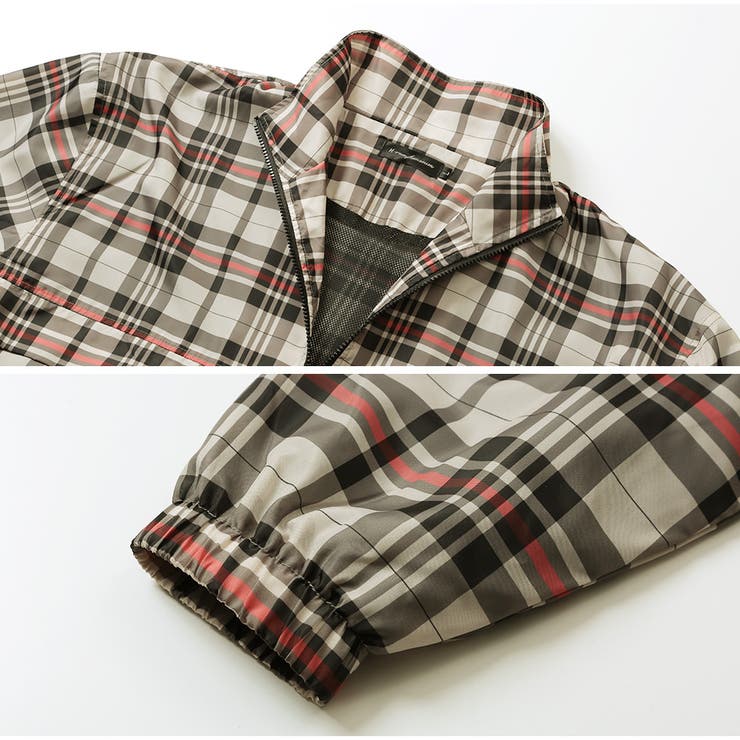 ◇チェック柄ハーフジップジャケット◇[品番：JG000010904]｜JIGGYS