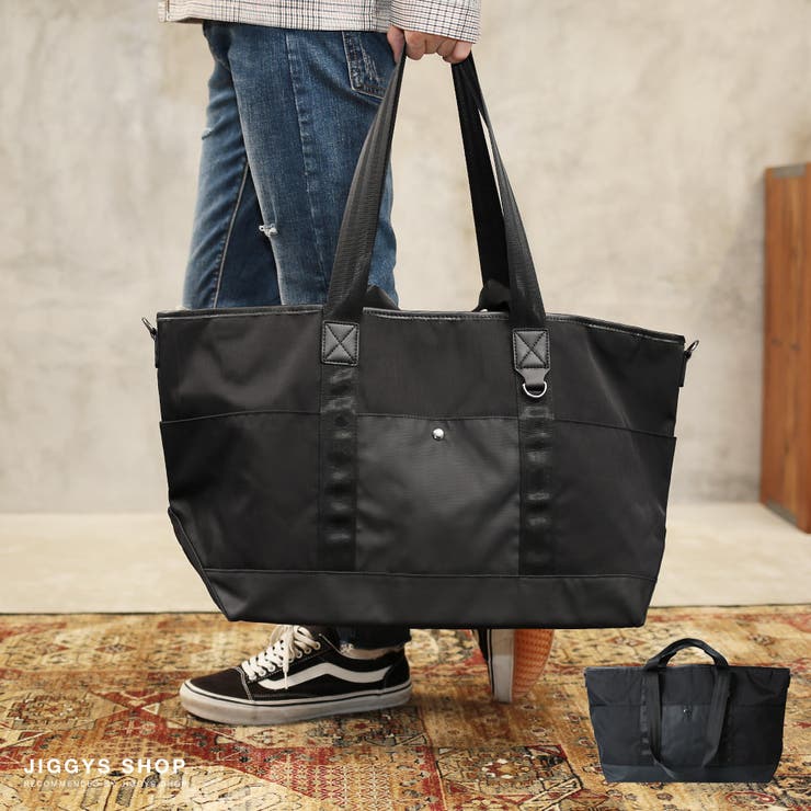 ◇ダブルハンドルナイロンBIGトートバッグ◇[品番：JG000010893