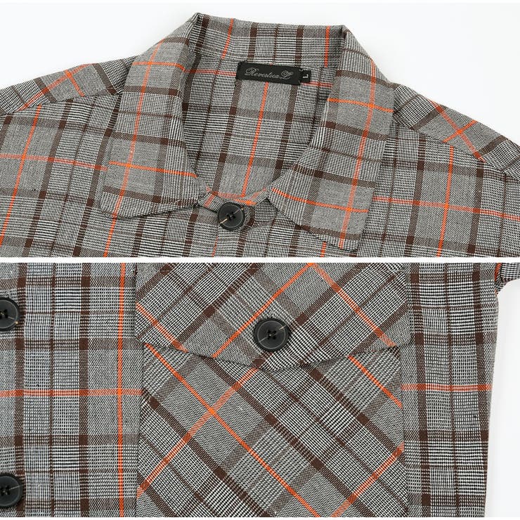 定番◇ビッグシルエットチェックブルゾン◇ブルゾン シャツ 長袖