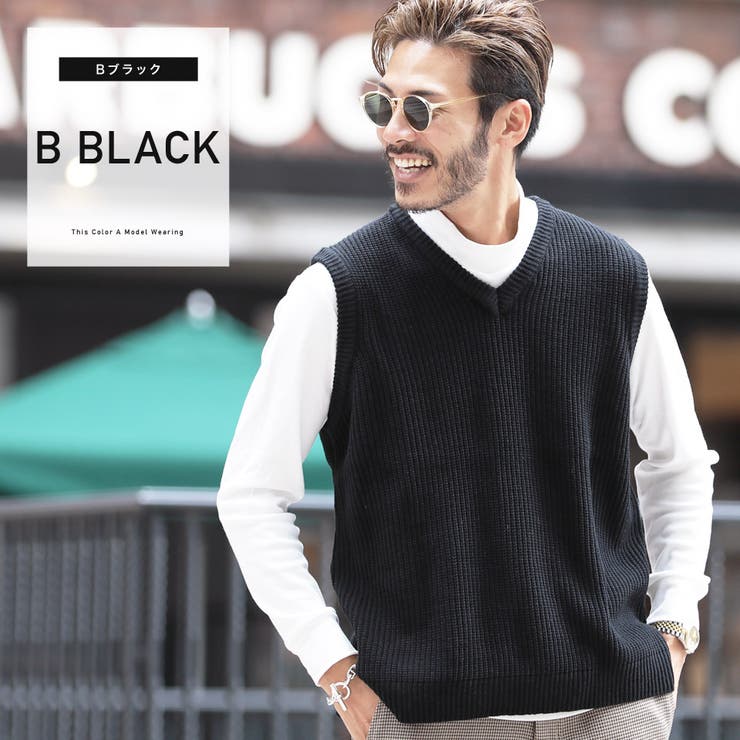 定番◇roshell(ロシェル)ニットベスト◇[品番：JG000011697]｜JIGGYS