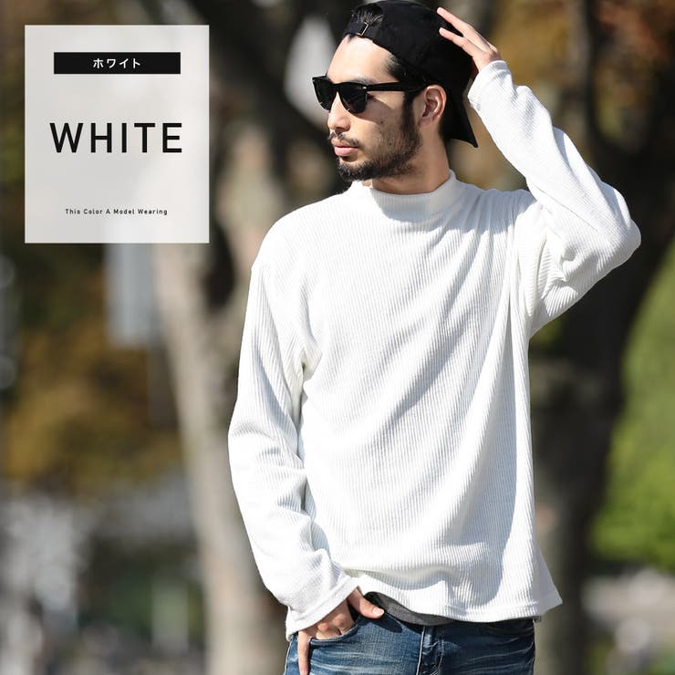 定番◇リブ編みモックネックアンサンブルロンT◇[品番：JG000011660