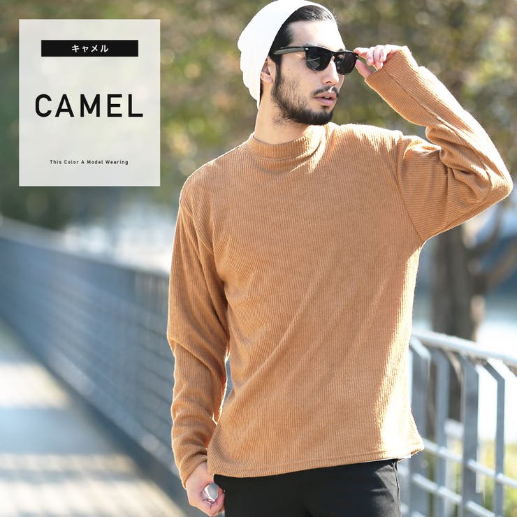 定番◇リブ編みモックネックアンサンブルロンT◇[品番：JG000011660