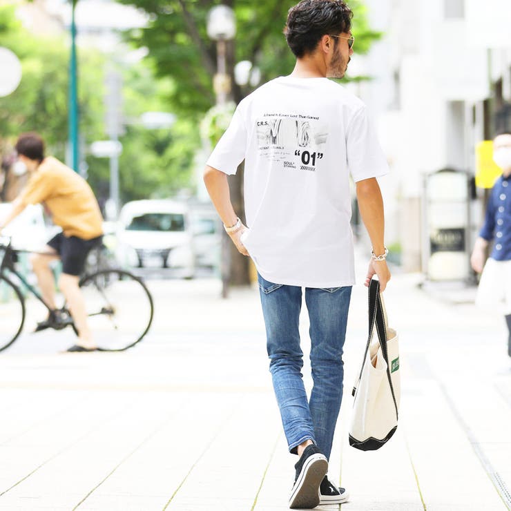 定番 韓国◇横長フォトプリント半袖BIGTシャツ◇[品番：JG000012123