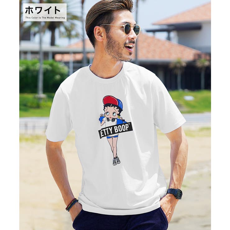 ホワイト | Tシャツ メンズ 夏服◆天竺スケーターBETTY半袖Tシャツ◆ | JIGGYS SHOP