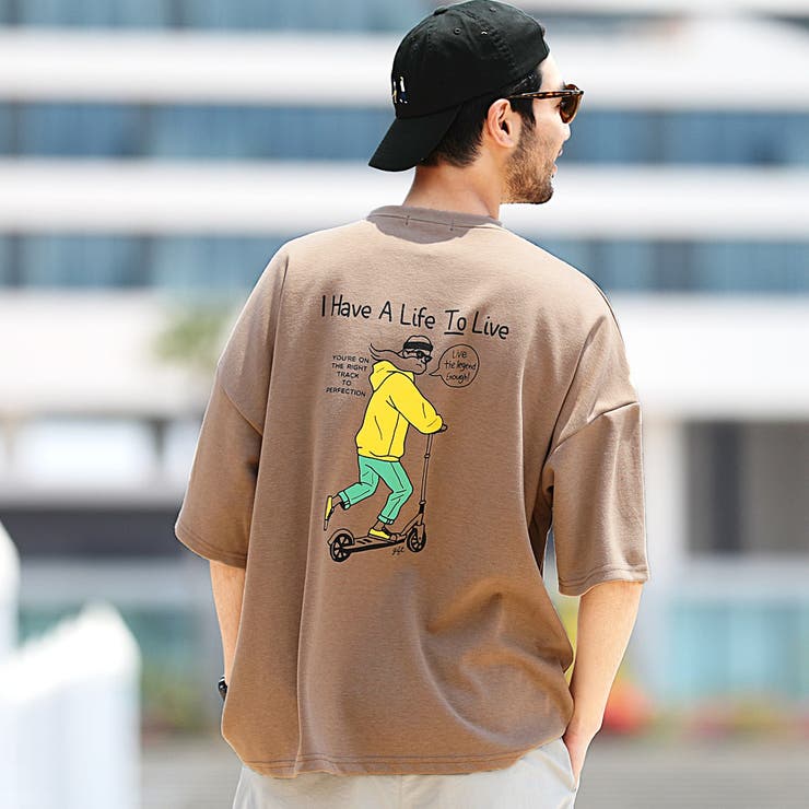 定番 韓国 服◇オーバーサイズキックボードバックプリントT