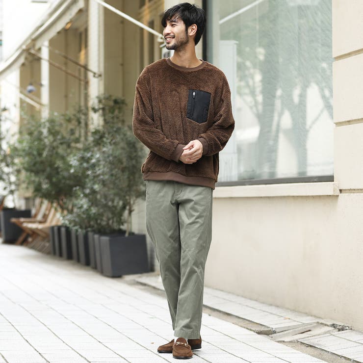 定番◇BIGシルエットボアポケット付きトレーナー◇[品番：JG000012243