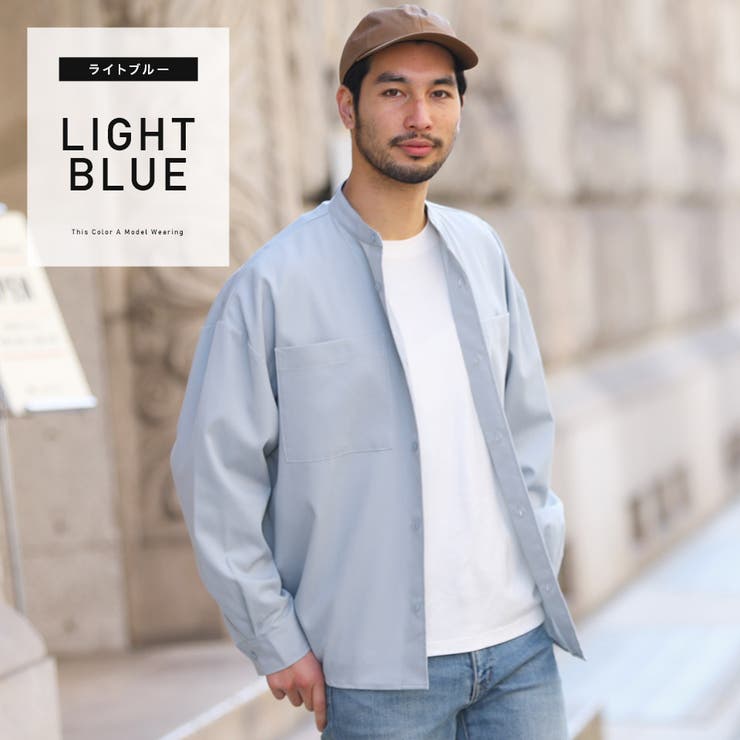 ◇TRロングバンドカラーシャツジャケット◇[品番：JG000012424