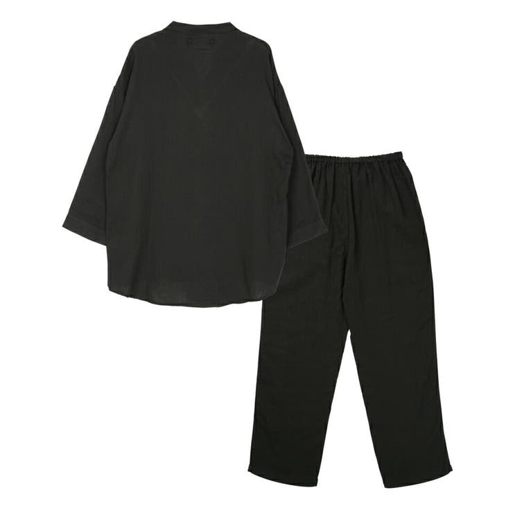 セットアップ メンズ 秋 服 韓国◇Wガーゼ7分袖セットアップ